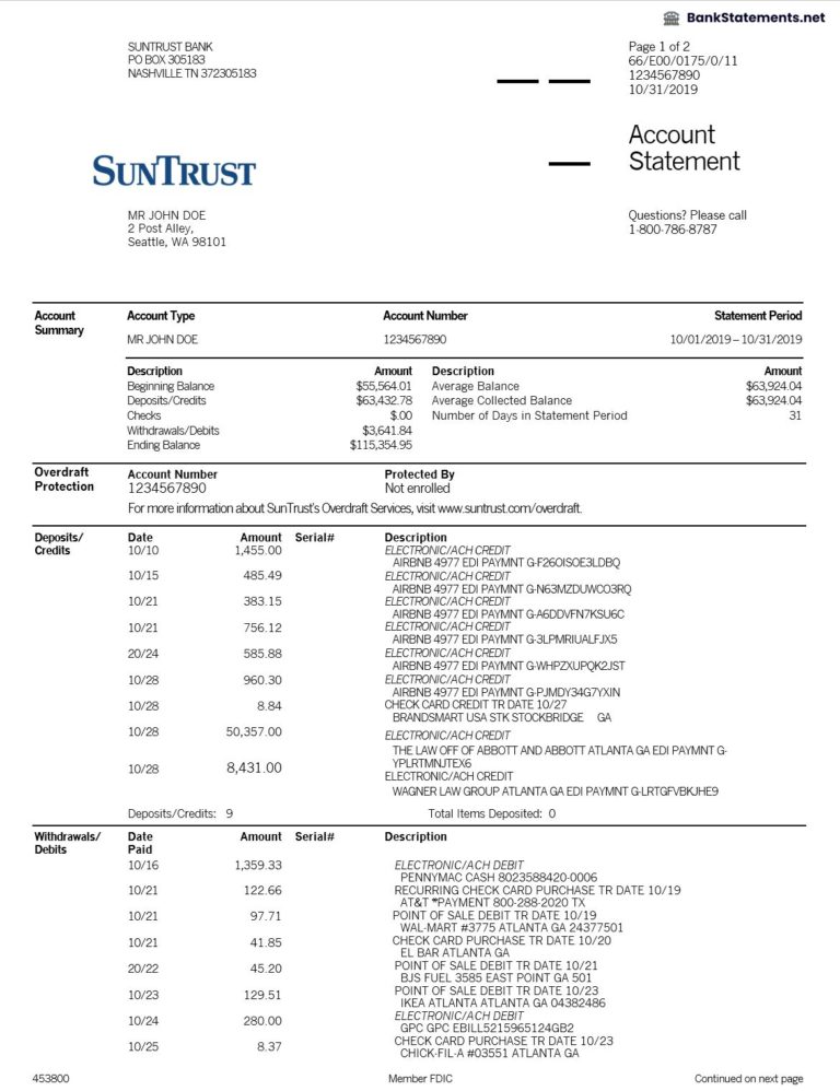Capital One Bank Statement Template (100 Free)